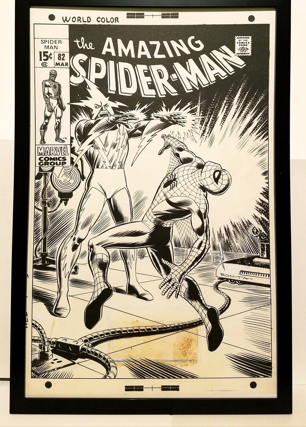 Amazing Spider-Man #82 Variant by John Romita 11x17 FRAMED Original Art Poster Marvel Comics Poster