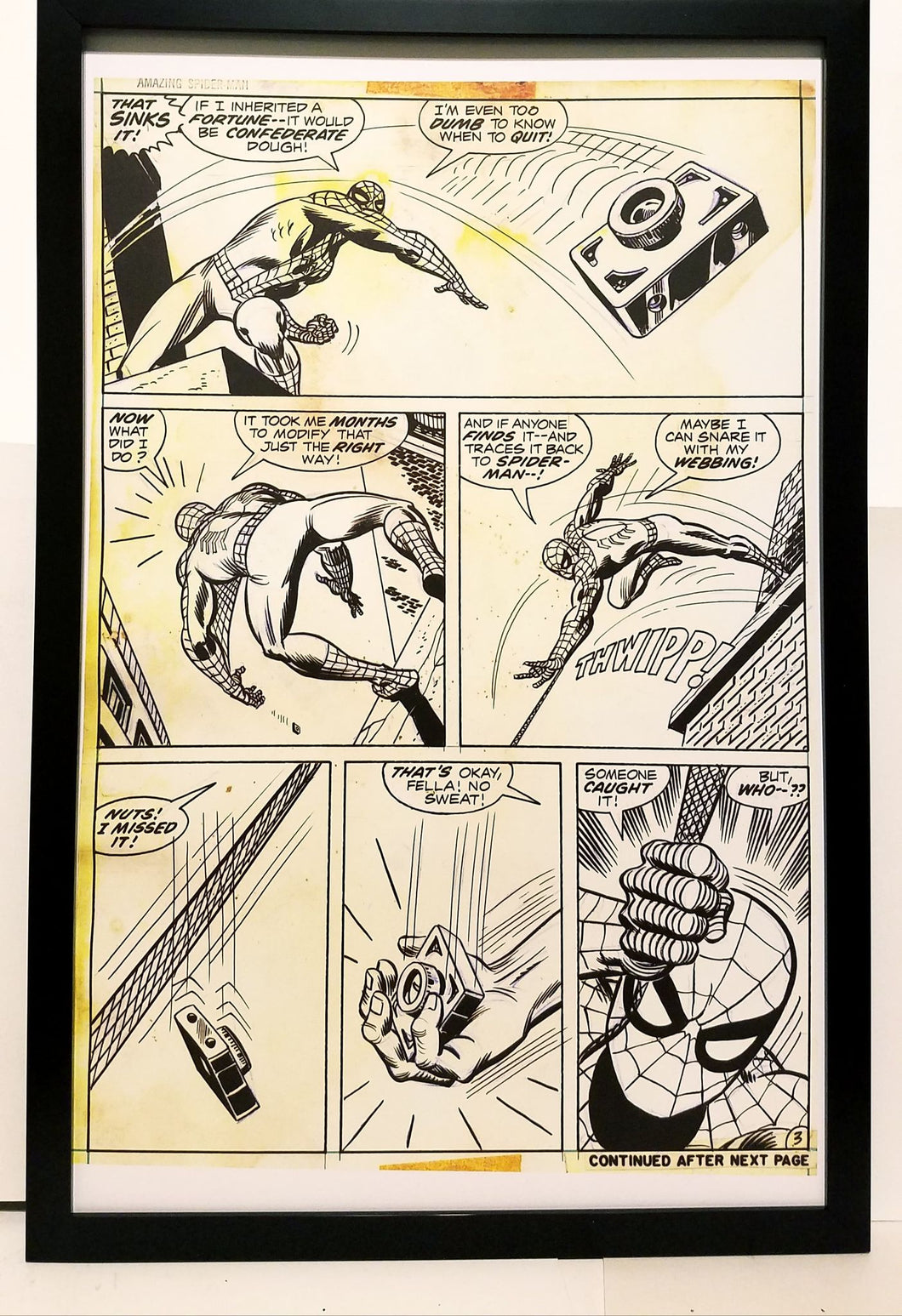 Amazing Spider-Man #110 pg. 3 John Romita 11x17 FRAMED Original Art Poster Marvel Comics
