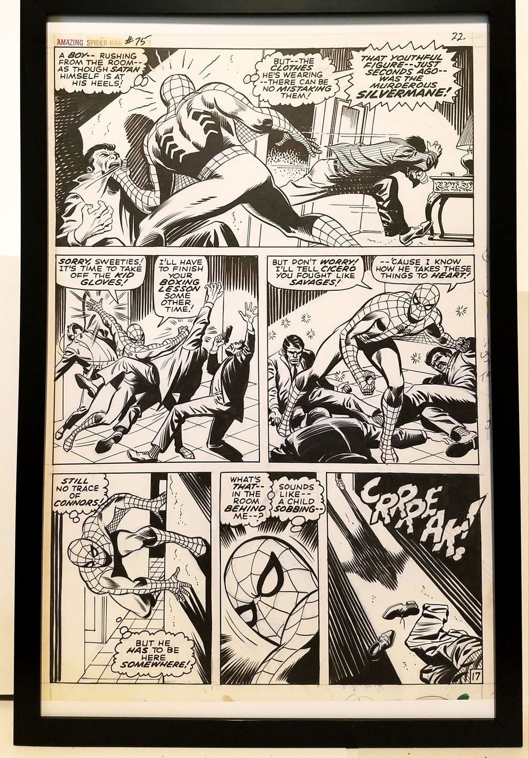 Amazing Spider-Man #75 pg. 17 John Romita 11x17 FRAMED Original Art Poster Marvel Comics