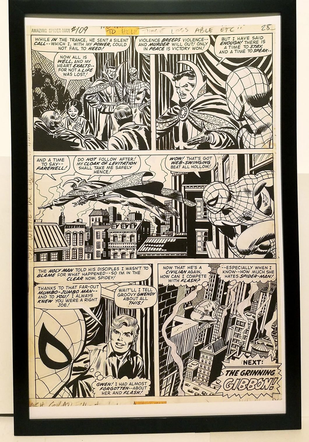 Amazing Spider-Man #109 pg. 21 John Romita 11x17 FRAMED Original Art Poster Marvel Comics