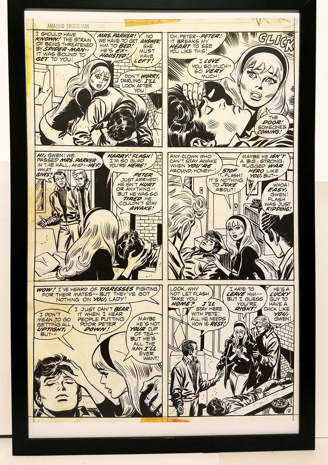 Amazing Spider-Man #110 pg. 12 John Romita 11x17 FRAMED Original Art Poster Marvel Comics