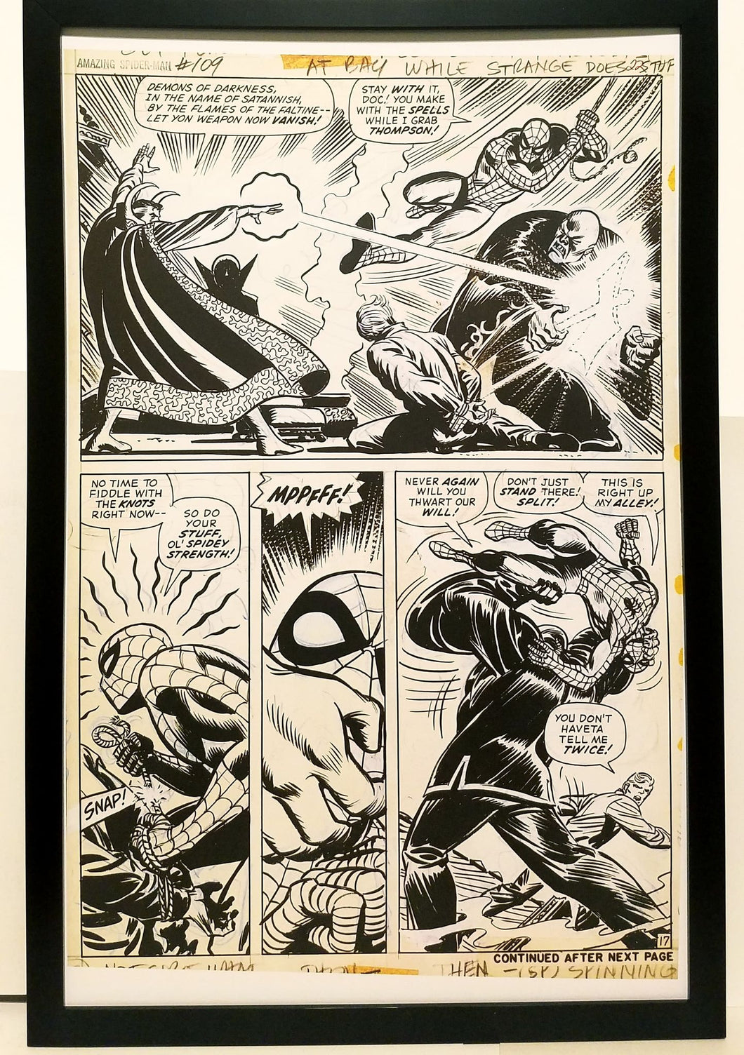 Amazing Spider-Man #109 pg. 17 John Romita 11x17 FRAMED Original Art Poster Marvel Comics