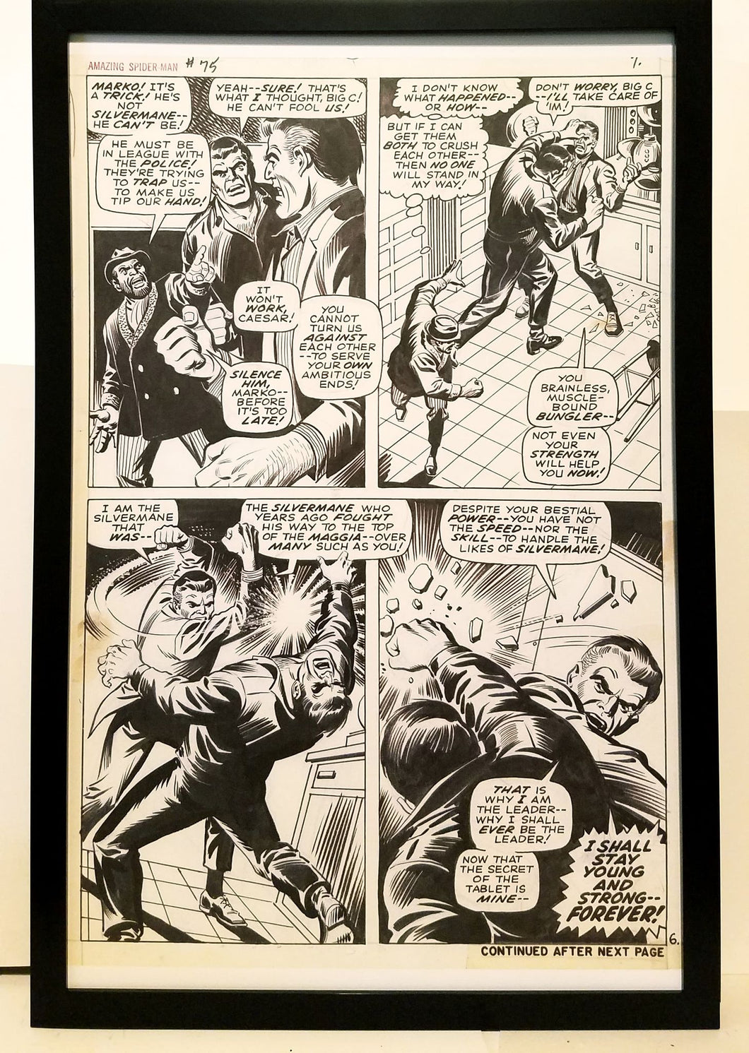 Amazing Spider-Man #75 pg. 6 John Romita 11x17 FRAMED Original Art Poster Marvel Comics