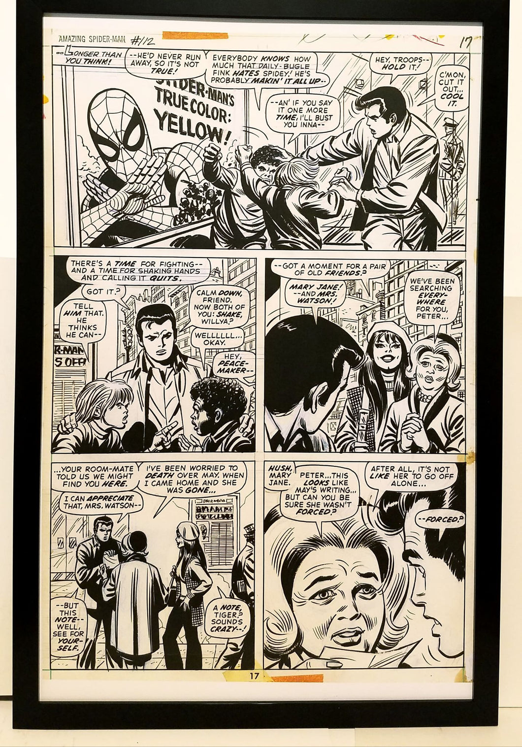 Amazing Spider-Man #112 pg. 17 by John Romita 11x17 FRAMED Original Art Poster Marvel Comics