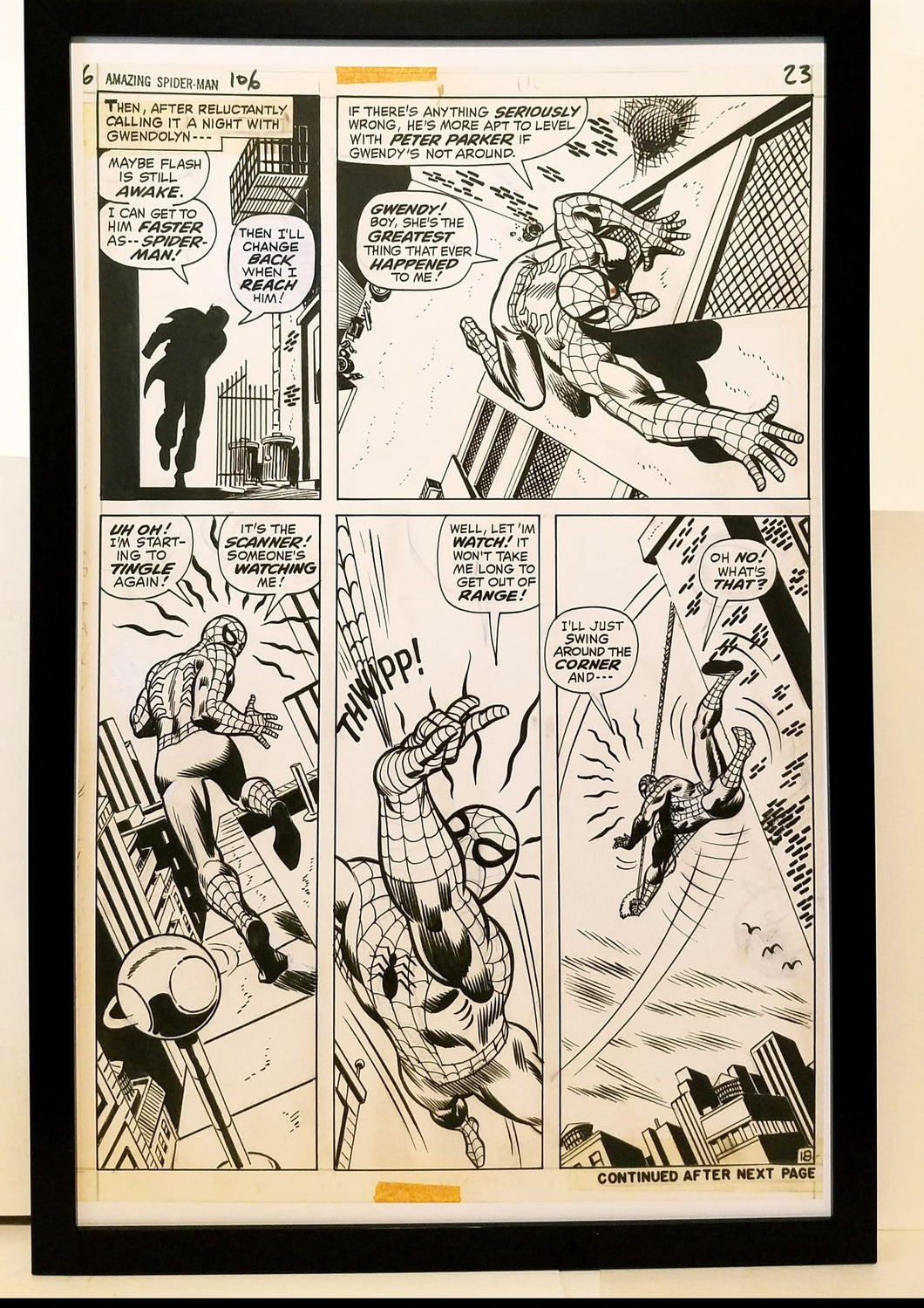Amazing Spider-Man #106 pg. 18 John Romita 11x17 FRAMED Original Art Poster Marvel Comics