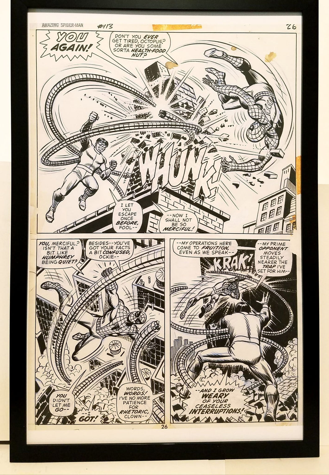 Amazing Spider-Man #113 pg. 26 11x17 FRAMED Original Art Poster Marvel Comics
