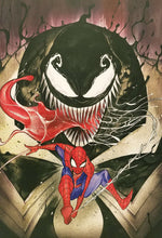 Load image into Gallery viewer, Spider-Man &amp; Venom by Peach Momoko 9.5x14.25 Art Print Marvel Comics Poster

