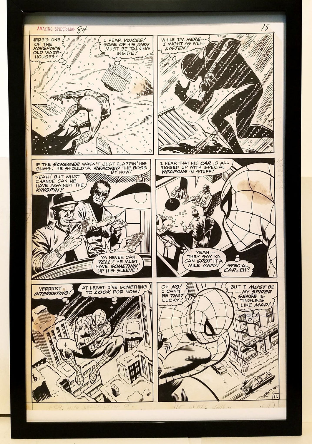 Amazing Spider-Man #84 pg. 11 11x17 FRAMED Original Art Poster Marvel Comics