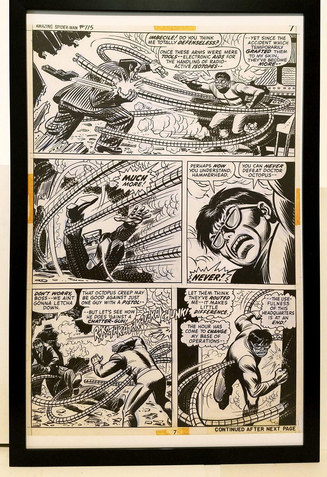 Amazing Spider-Man #115 pg. 7 John Romita 11x17 FRAMED Original Art Poster Marvel Comics