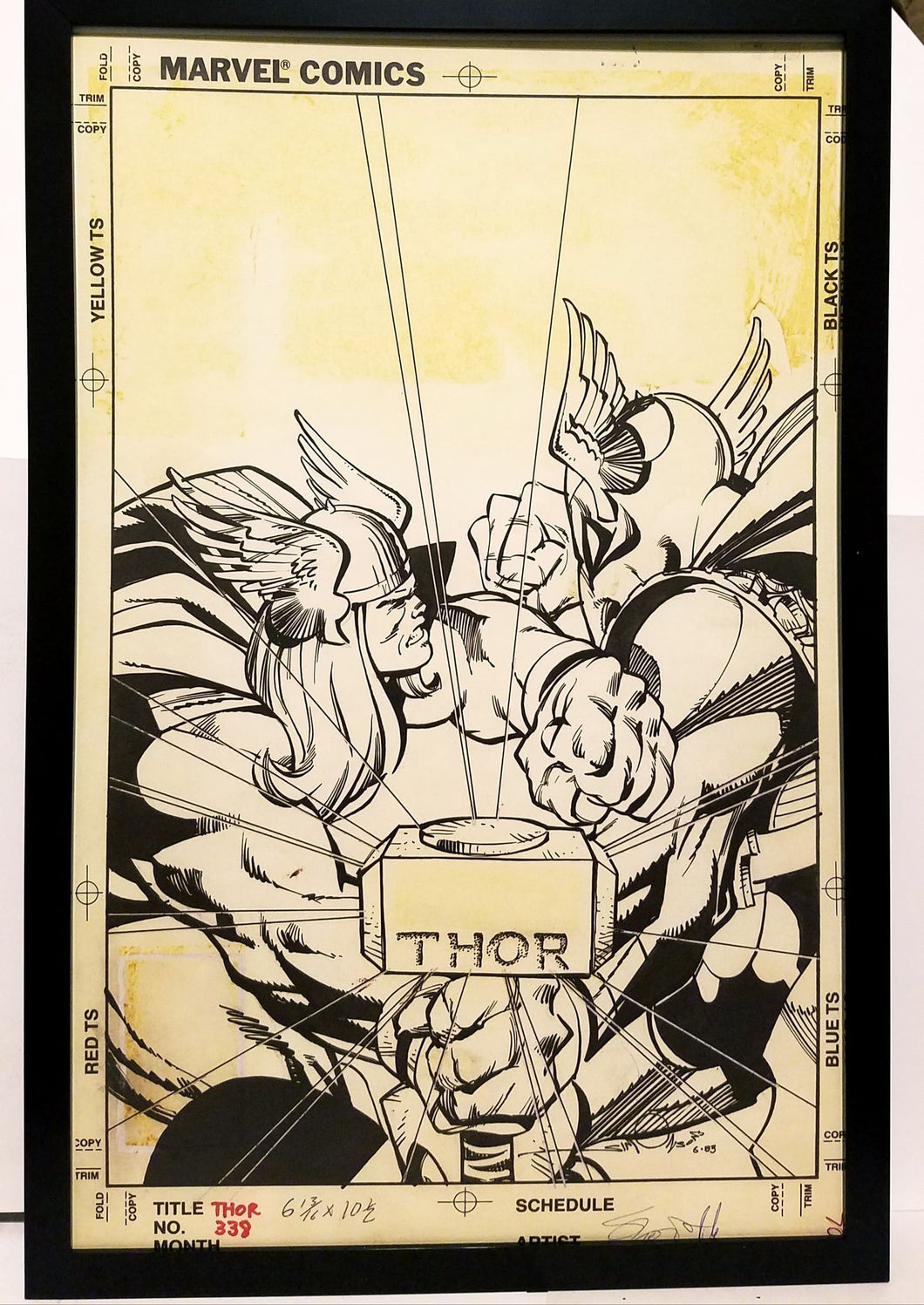 Thor #338 by Walt Simonson 11x17 FRAMED Original Art Poster Marvel Comics