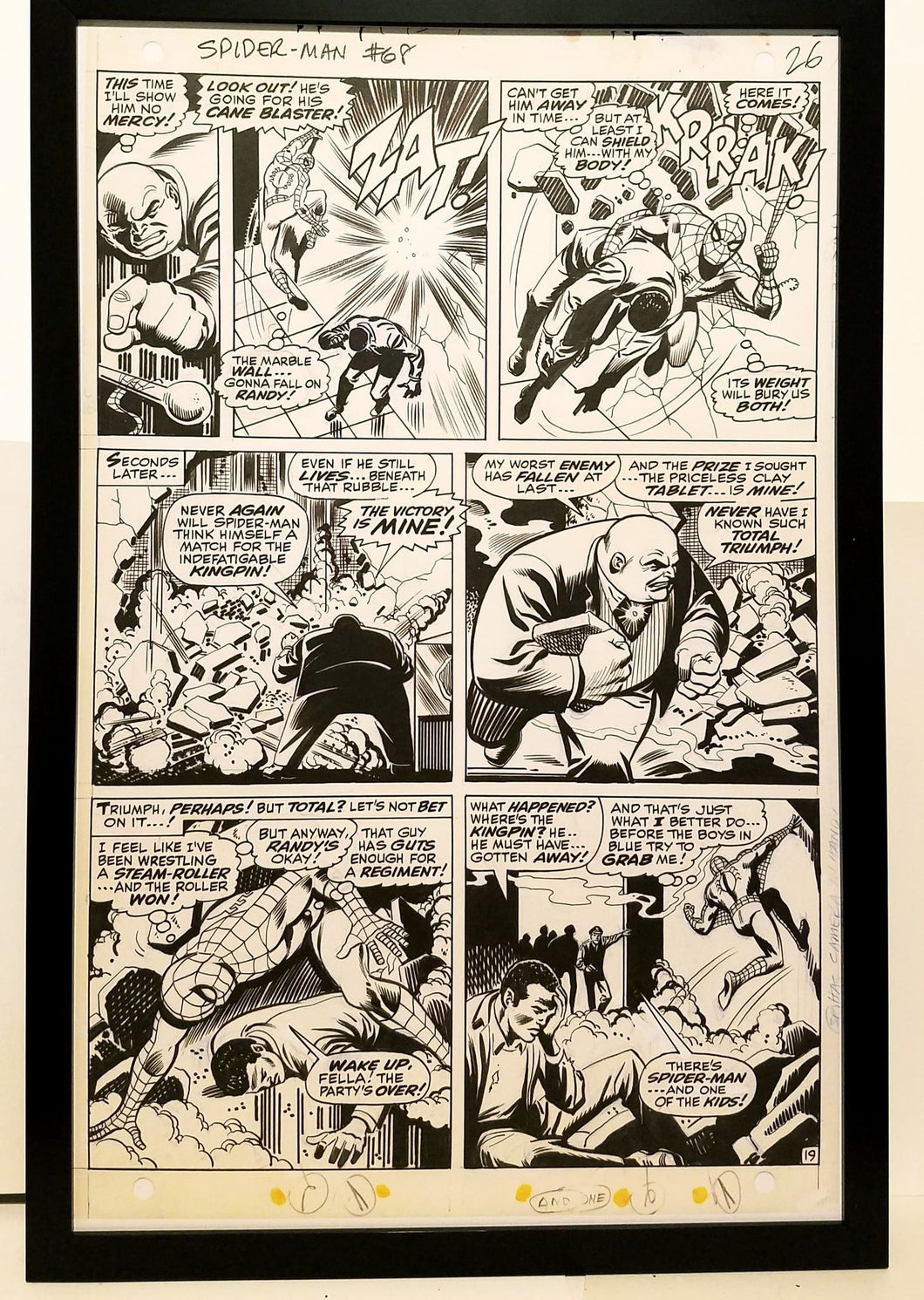 Amazing Spider-Man #68 pg. 19 by John Romita 11x17 FRAMED Original Art Poster Marvel Comics