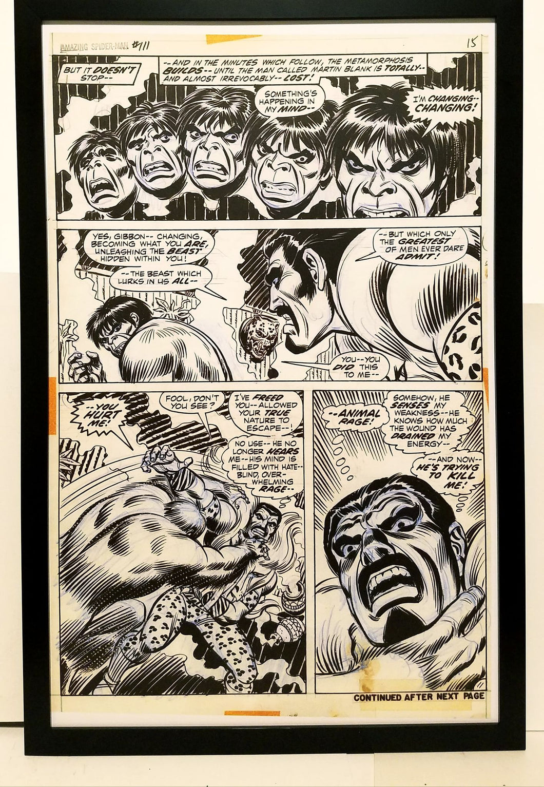 Amazing Spider-Man #111 pg. 11 John Romita 11x17 FRAMED Original Art Poster Marvel Comics