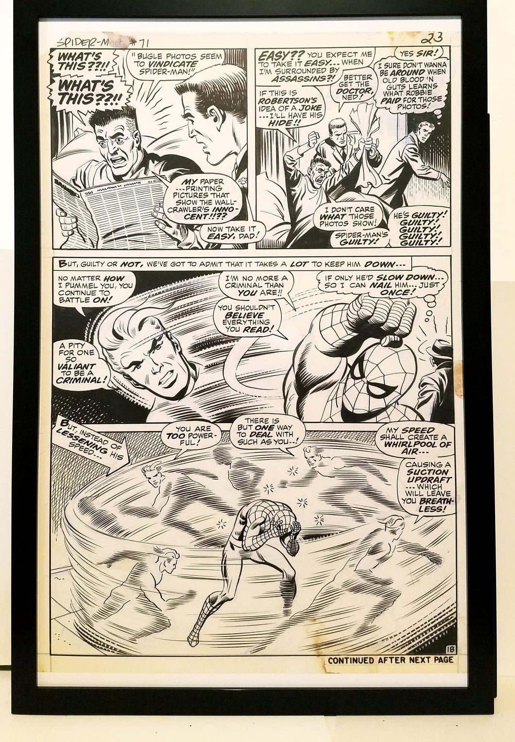 Amazing Spider-Man #71 pg. 18 John Romita 11x17 FRAMED Original Art Poster Marvel Comics