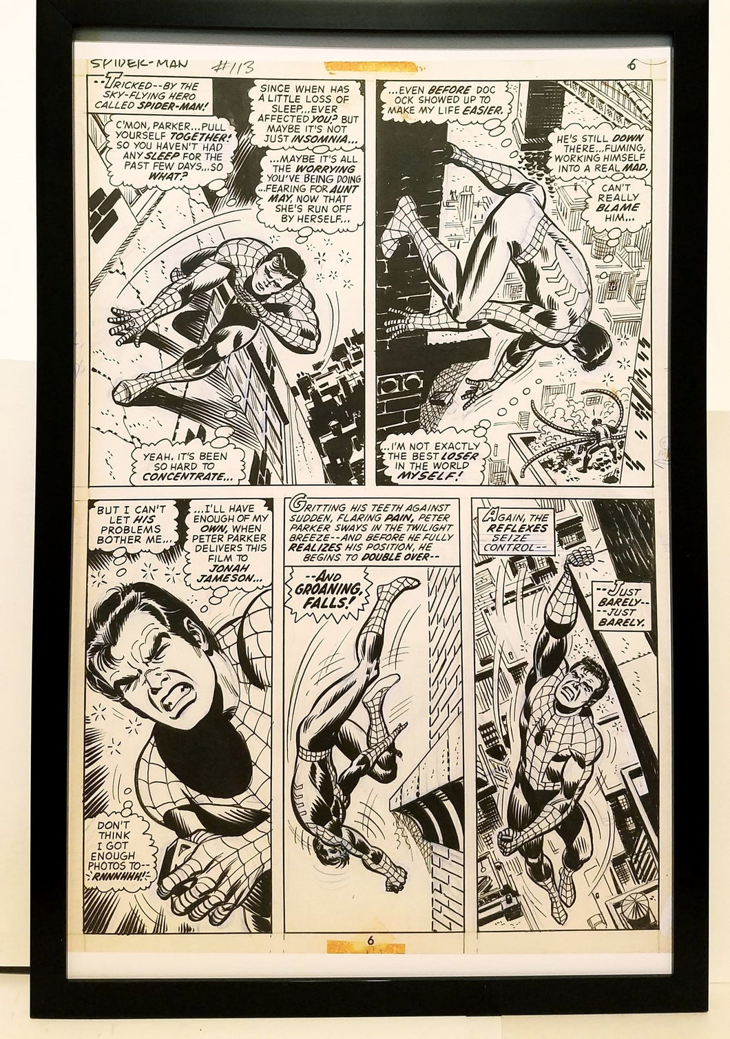 Amazing Spider-Man #113 pg. 6 11x17 FRAMED Original Art Poster Marvel Comics