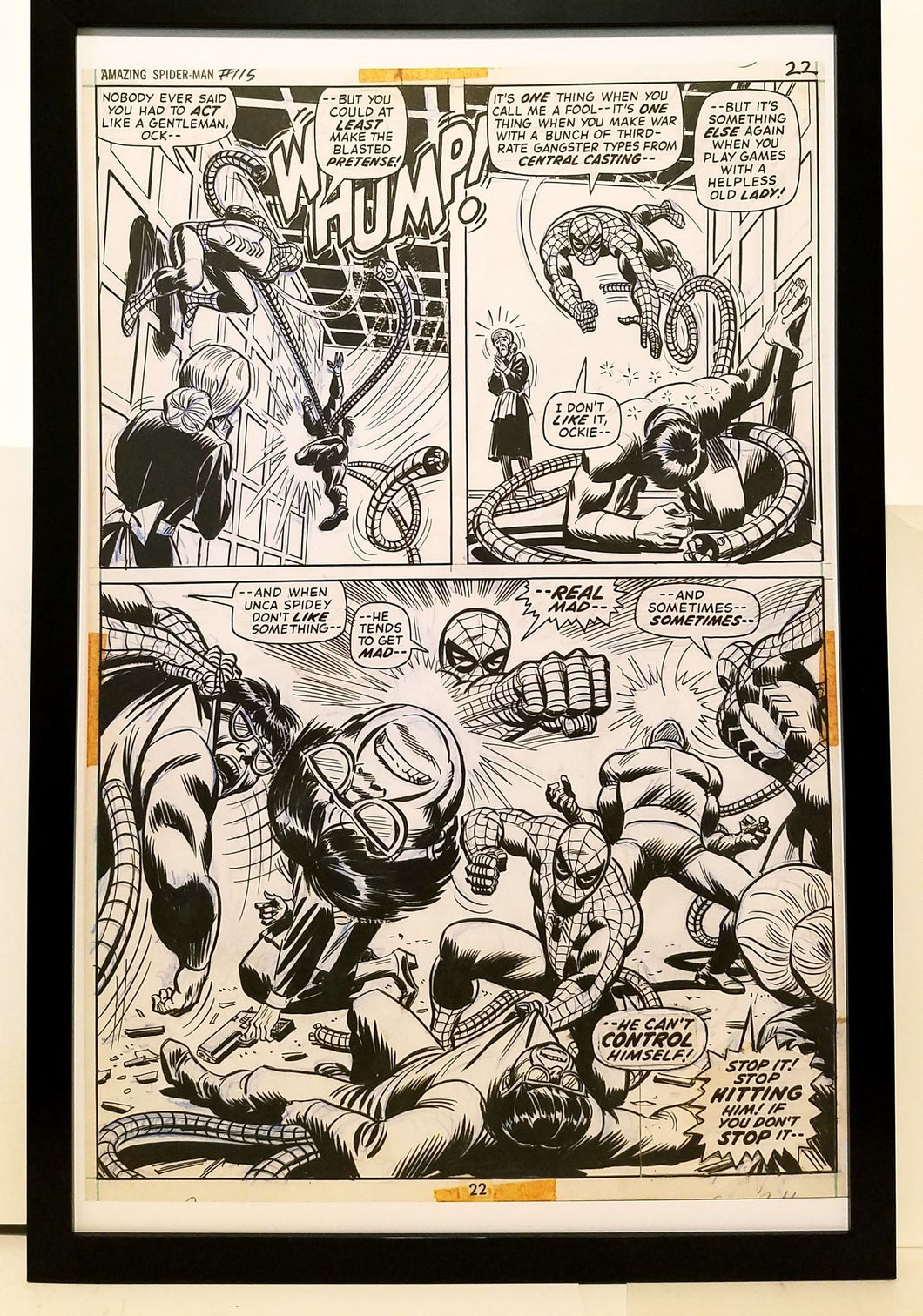 Amazing Spider-Man #115 pg. 22 John Romita 11x17 FRAMED Original Art Poster Marvel Comics
