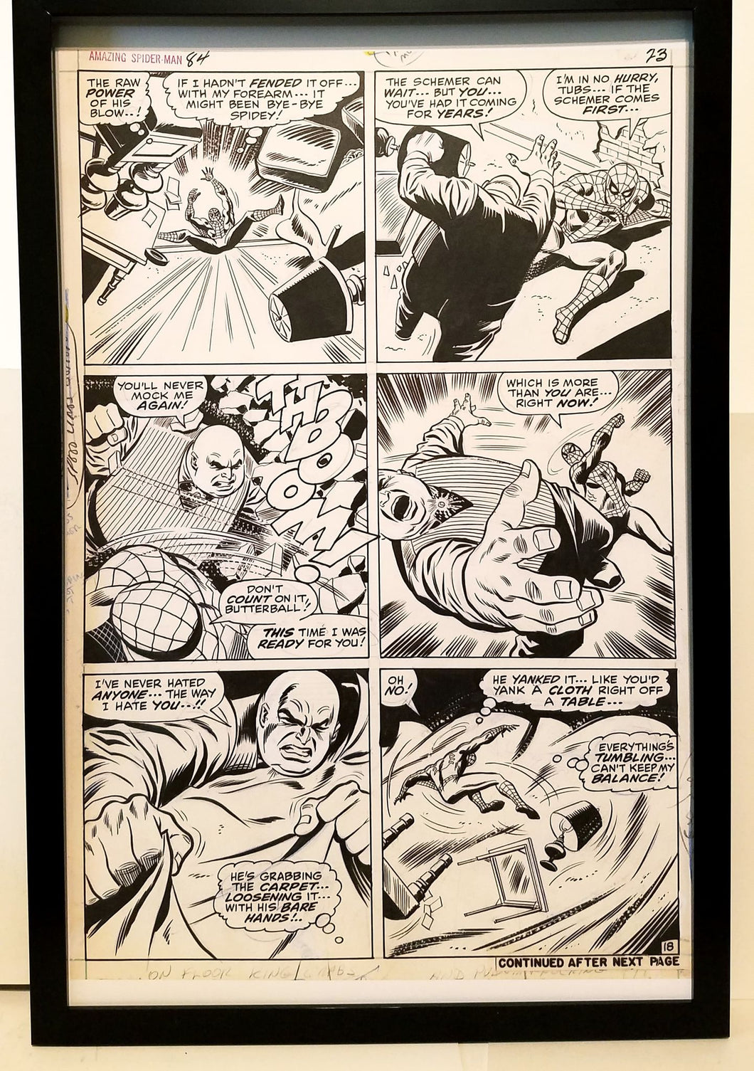 Amazing Spider-Man #84 pg. 18 11x17 FRAMED Original Art Poster Marvel Comics