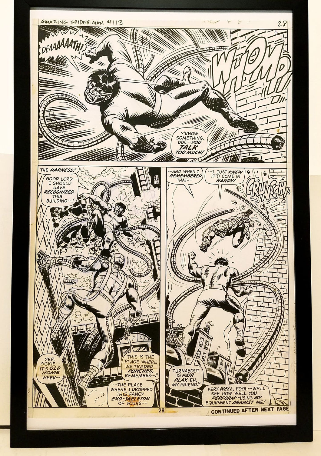 Amazing Spider-Man #113 pg. 28 11x17 FRAMED Original Art Poster Marvel Comics