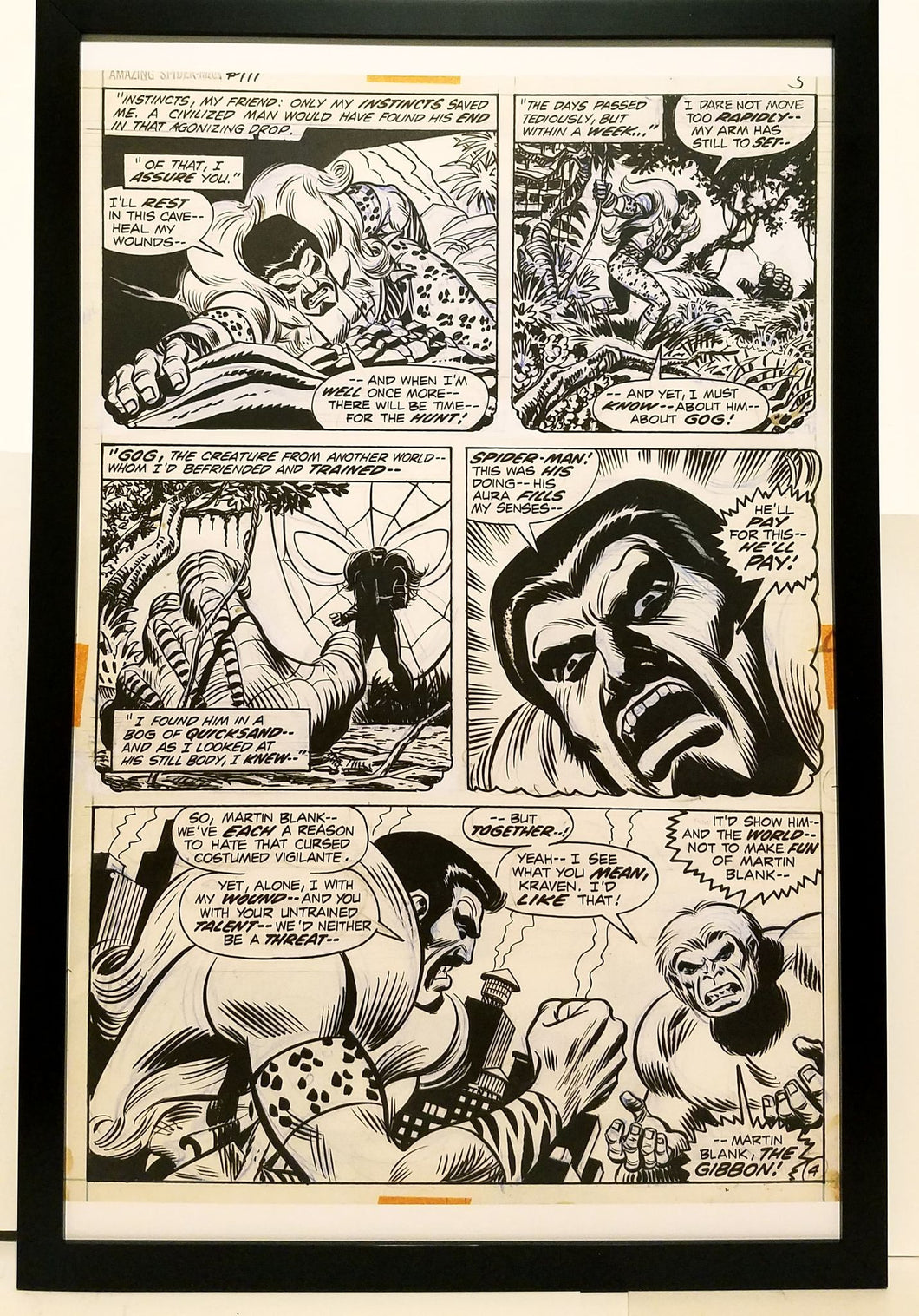 Amazing Spider-Man #111 pg. 4 John Romita 11x17 FRAMED Original Art Poster Marvel Comics