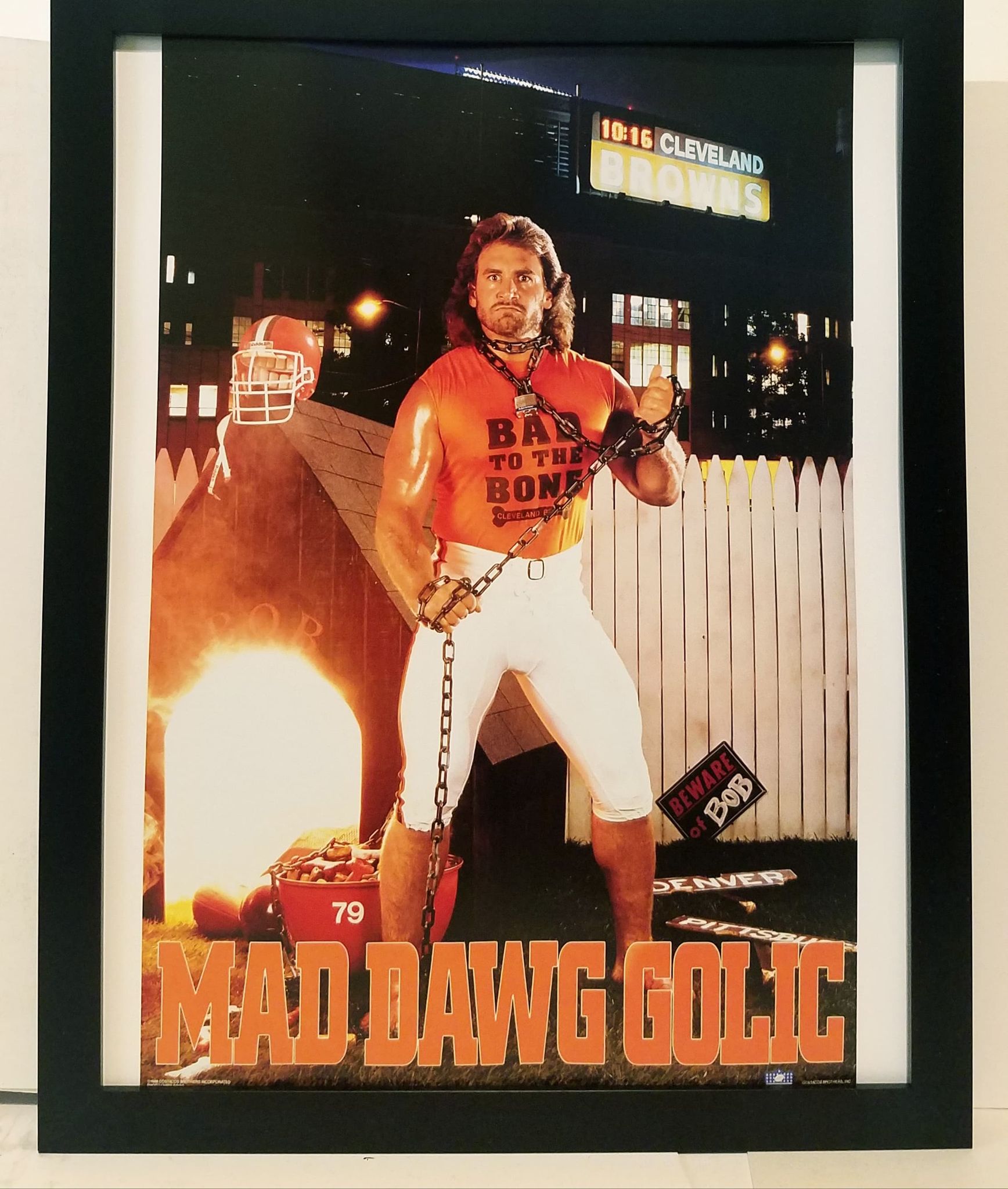 Bob Golic Cleveland Browns Costacos Brothers 8.5x11 FRAMED
