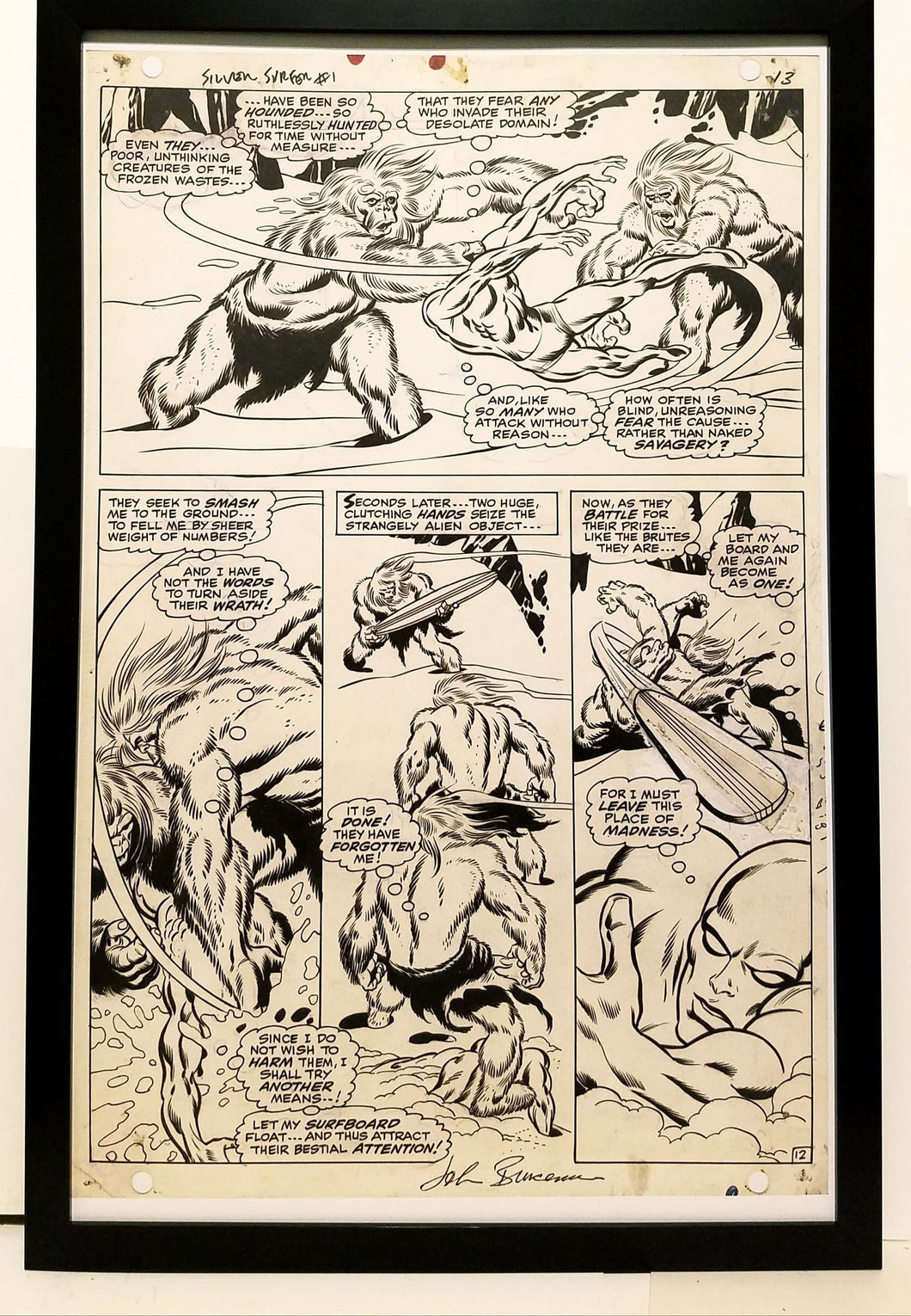Silver Surfer #1 pg. 12 by John Buscema 11x17 FRAMED Original Art Poster Marvel Comics