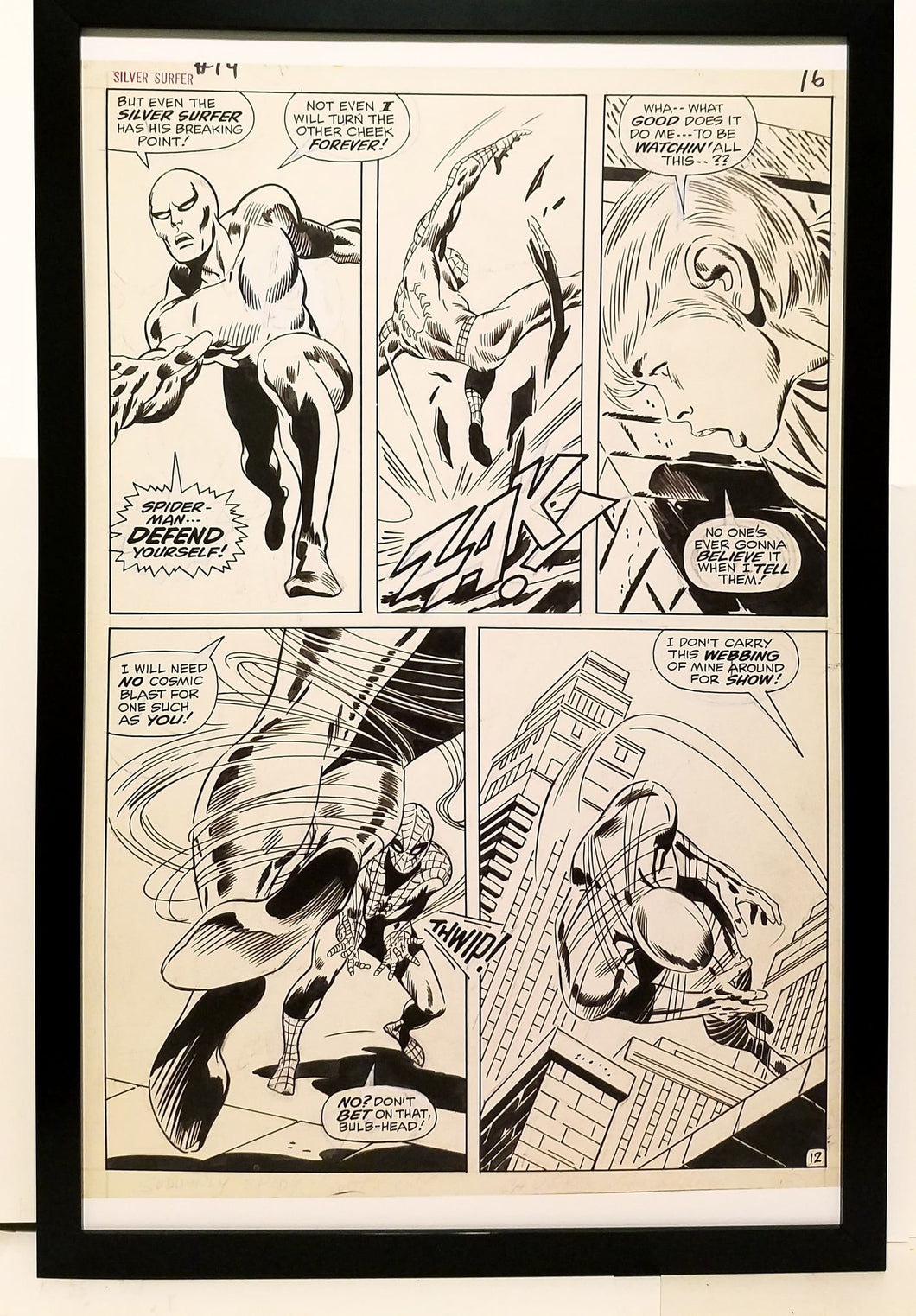 Silver Surfer #14 pg. 12 by John Buscema 11x17 FRAMED Original Art Poster Marvel Comics