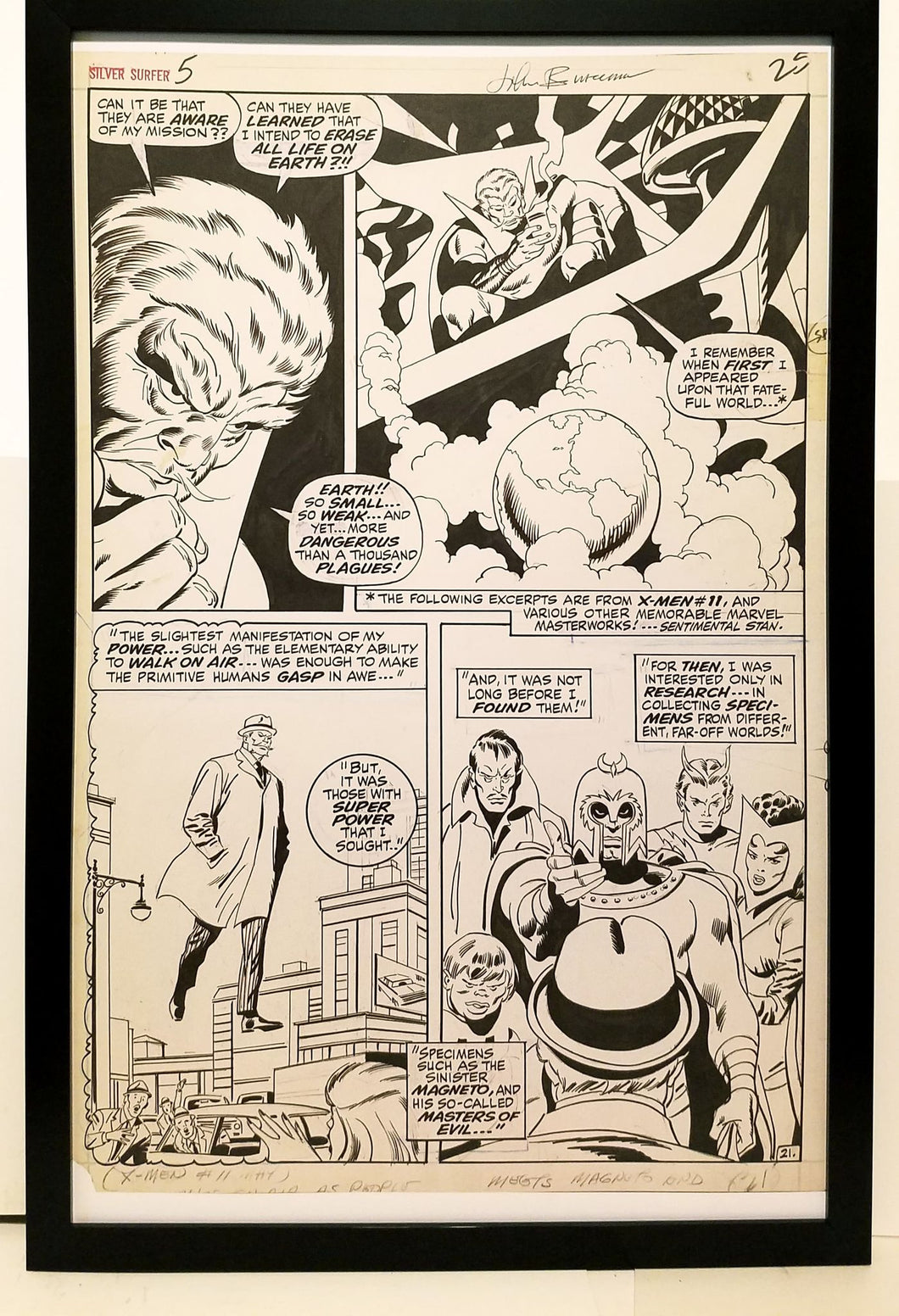 Silver Surfer #5 pg. 21 by John & Sal Buscema 11x17 FRAMED Original Art Poster Marvel Comics