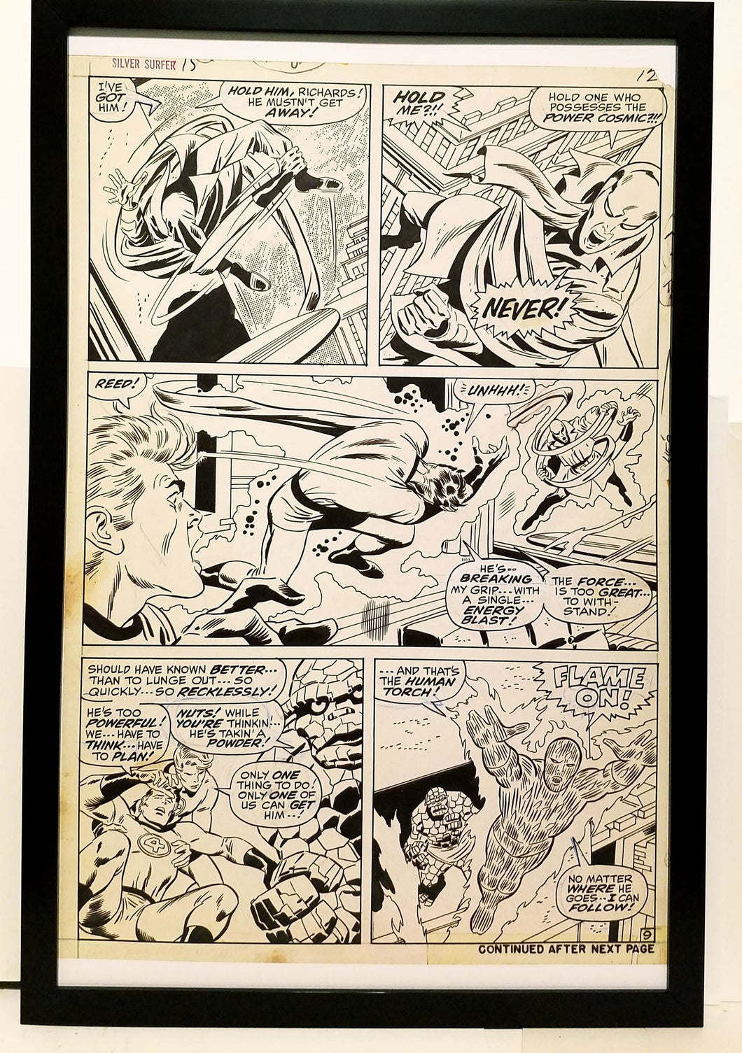 Silver Surfer #15 pg. 9 by John Buscema 11x17 FRAMED Original Art Poster Marvel Comics