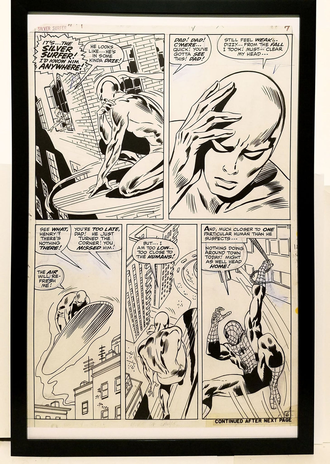Silver Surfer #14 pg. 6 by John Buscema 11x17 FRAMED Original Art Poster Marvel Comics