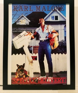 Karl Malone Utah Jazz Costacos Brothers 8.5x11 FRAMED Print Vintage 80s Poster