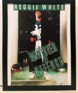 Reggie White Eagles Costacos Brothers 8.5x11 FRAMED Print Vintage 80s Poster