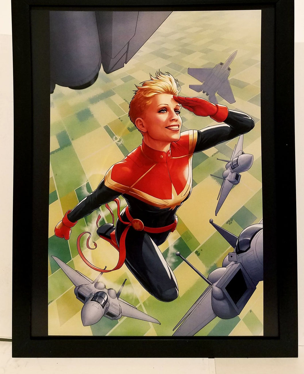Captain Marvel by John Tyler Christopher JTC 9x12 FRAMED Art Print Comics Poster