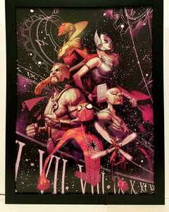 Avengers & Spider-Man by Julian Tedesco 9x12 FRAMED Art Print Marvel Comics Poster