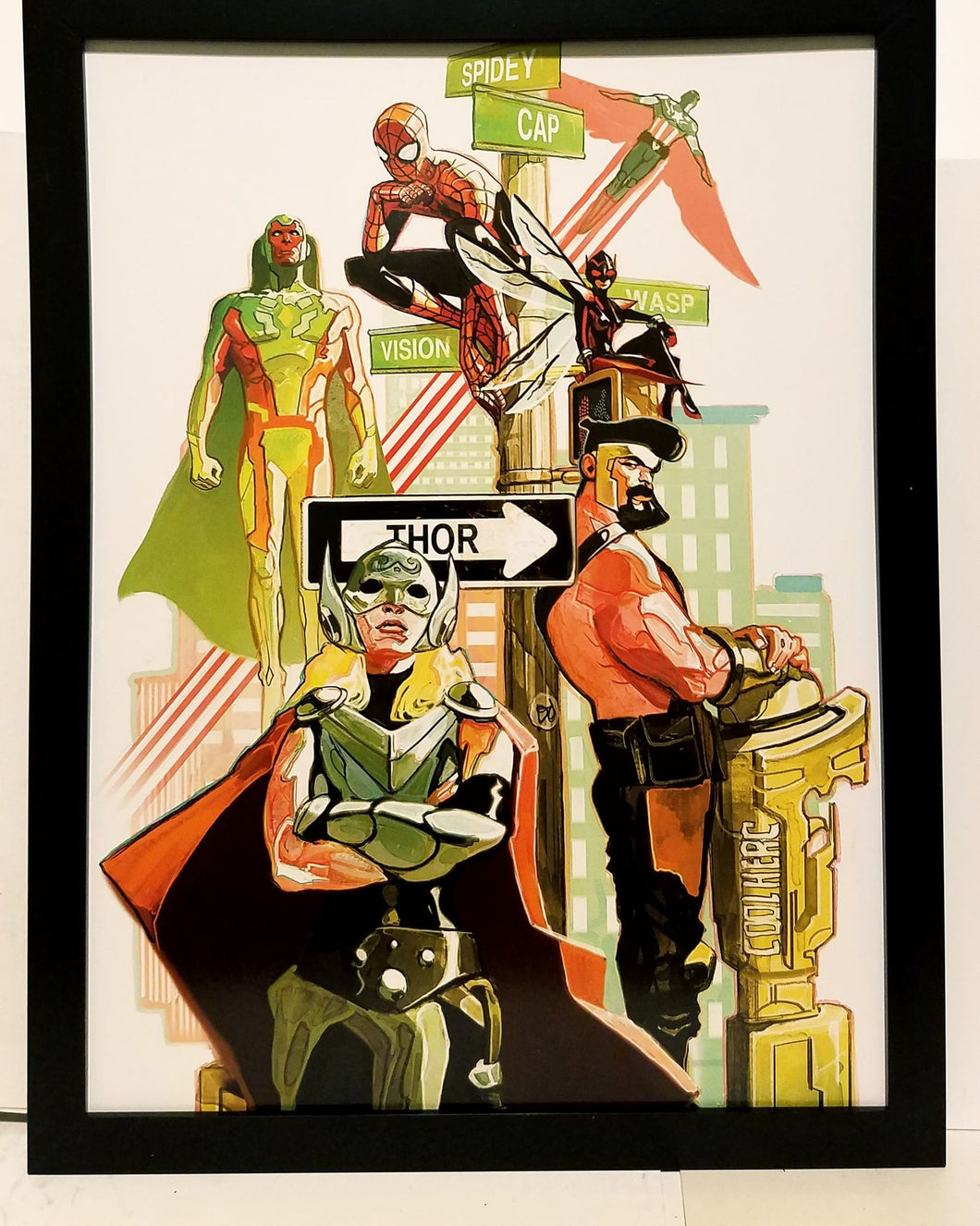 Avengers by Mike Del Mundo 9x12 FRAMED Art Print Marvel Comics Poster