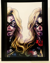 Load image into Gallery viewer, Zombie Ms Captain Marvel by Aaron Lopresti 9x12 FRAMED Art Print Comics Poster
