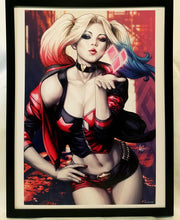 Load image into Gallery viewer, Harley Quinn by Stanley Artgerm Lau FRAMED 12x16 Art Print DC Comics Poster
