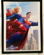Load image into Gallery viewer, Supergirl &amp; Superman by Stanley Artgerm Lau FRAMED 12x16 Art Print DC Comics Poster

