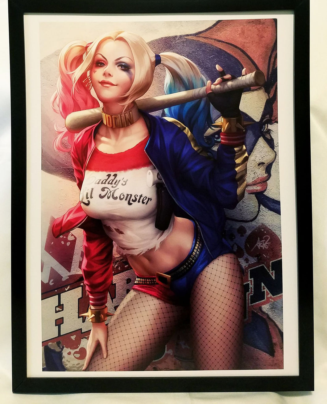 Harley Quinn by Stanley Artgerm Lau FRAMED 12x16 Art Print DC Comics Poster