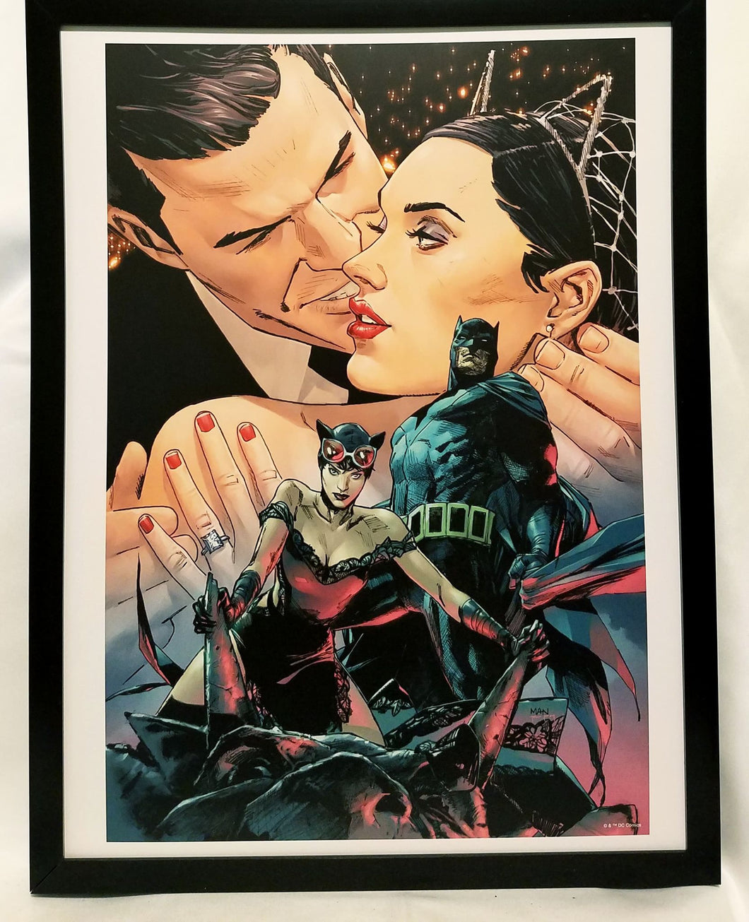 Batman Catwoman by Clay Mann FRAMED 12x16 Art Print Poster DC Comics