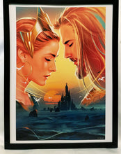 Load image into Gallery viewer, Aquaman &amp; Mera by Joshua Middleton FRAMED 12x16 Art Print Poster DC Comics
