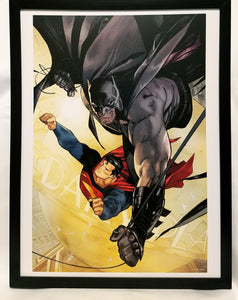 Superman Batman by Clay Mann FRAMED 12x16 Art Print Poster DC Comics