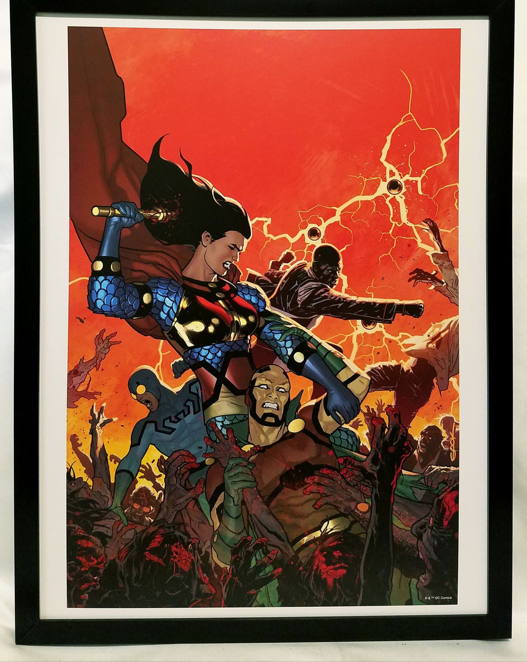Mister Miracle, Big Barda & Blue Beetle Zombie DCeased FRAMED 12x16 Art Print Poster DC Comics