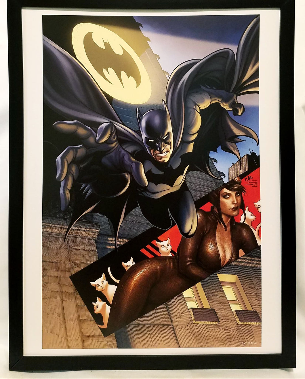 Batman & Catwoman by Frank Cho FRAMED 12x16 Art Print DC Comics Poster