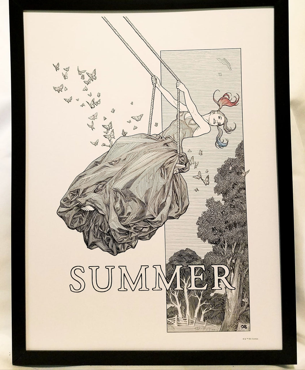 Harley Quinn B&W by Frank Cho FRAMED 12x16 Art Print DC Comics Poster