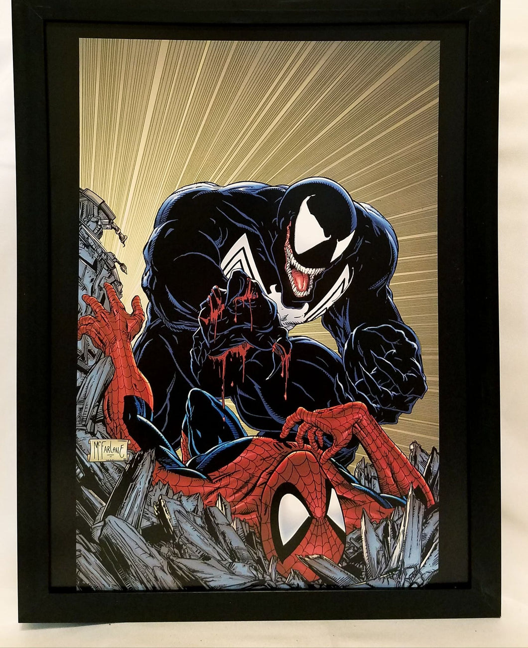 Spider-Man vs. Venom by Todd McFarlane FRAMED 9x12 Art Print Marvel Comics Poster