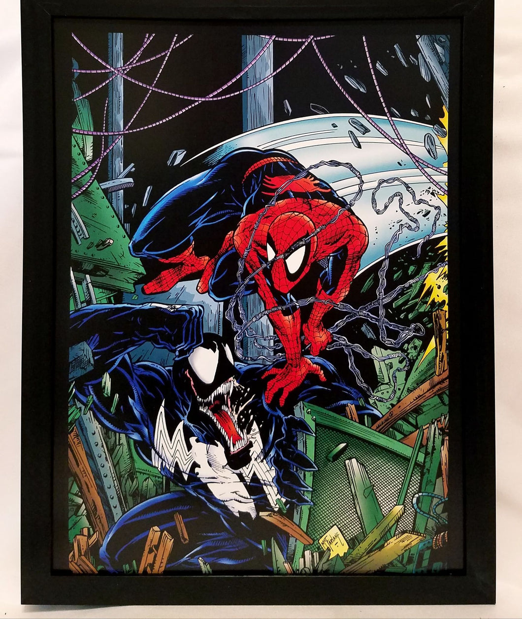 Spider-Man vs. Venom by Todd McFarlane FRAMED 9x12 Art Print Marvel Comics Poster