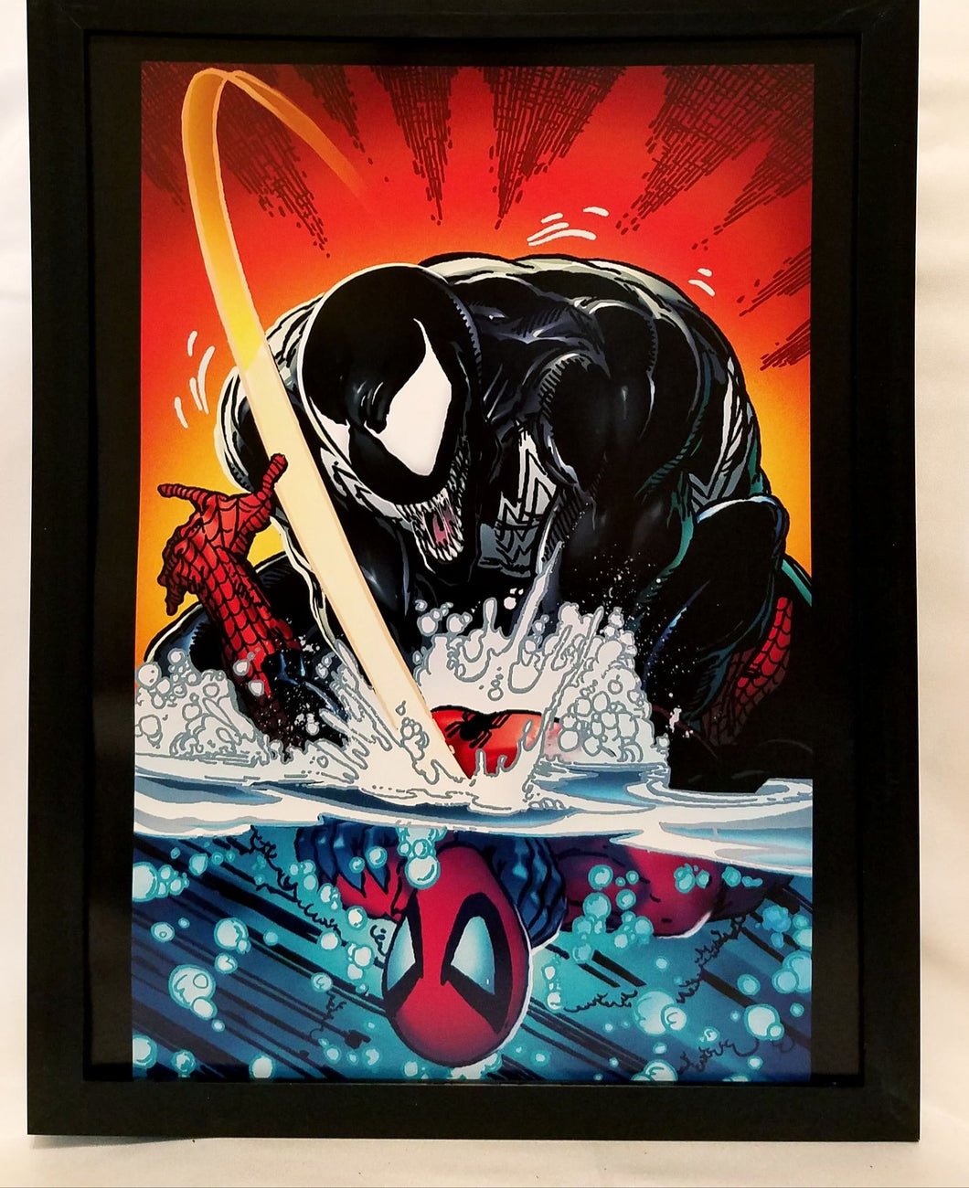 Spider-Man vs. Venom by Todd McFarlane FRAMED 9x12 Art Print Marvel Comics Poster
