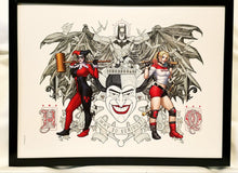 Load image into Gallery viewer, Harley Quinn &amp; Batman by Frank Cho FRAMED 12x16 Art Print DC Comics Poster
