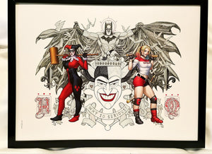Harley Quinn & Batman by Frank Cho FRAMED 12x16 Art Print DC Comics Poster
