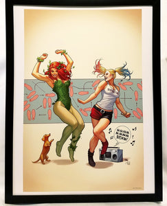Harley Quinn & Poison Ivy by Frank Cho FRAMED 12x16 Art Print DC Comics Poster