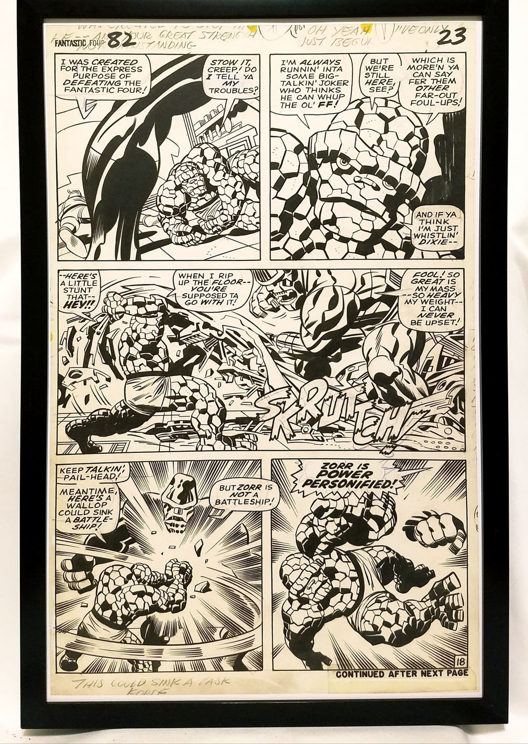 Fantastic Four #82 pg. 18 by Jack Kirby 11x17 FRAMED Original Art Poster Marvel Comics